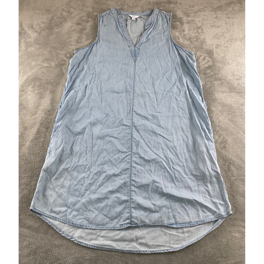 Time and Tru Light Blue Sleeveless Chambray Mini Dress